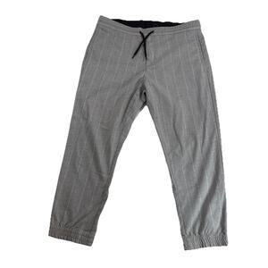 Zara Women’s Medium Dressy Jogger Elastic Waist Pants Light Gray Pinstripe